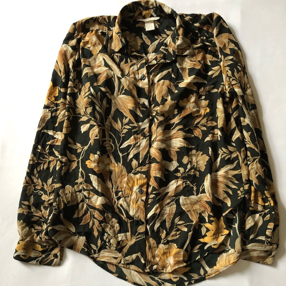 Women H&M Size 2 Black And Brown Color Top - 0835